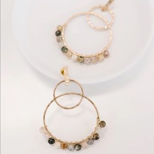 Golden Loops Beaded Earrings